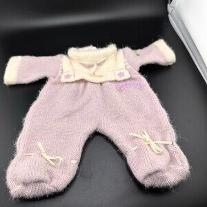 Cabbage Patch Kids Beans Bottom Babies Lavender White Sleeper Knit 1985 Vtg Cpk